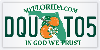 FL license plate DQUT05