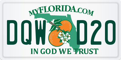 FL license plate DQWD20
