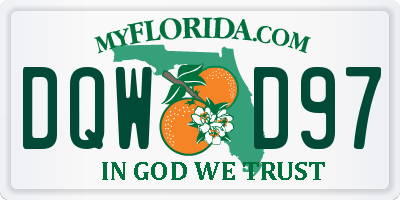 FL license plate DQWD97