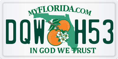 FL license plate DQWH53
