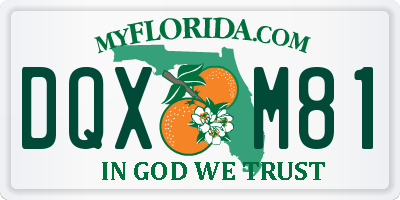 FL license plate DQXM81