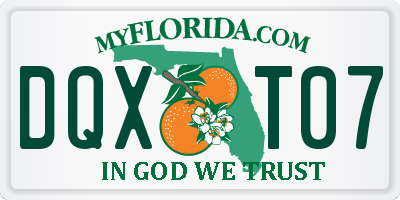 FL license plate DQXT07