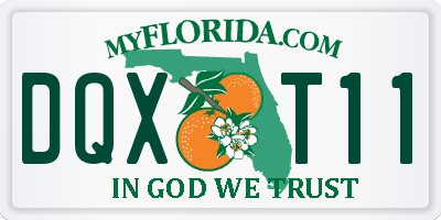 FL license plate DQXT11