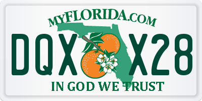 FL license plate DQXX28