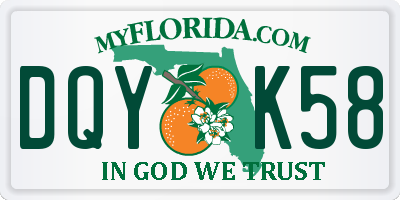 FL license plate DQYK58