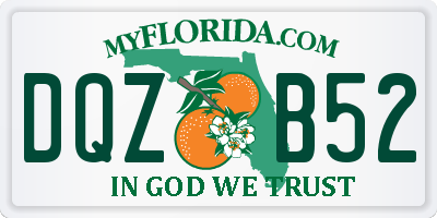 FL license plate DQZB52
