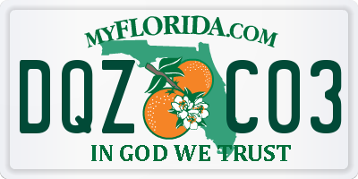FL license plate DQZC03