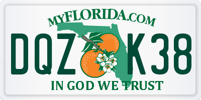 FL license plate DQZK38