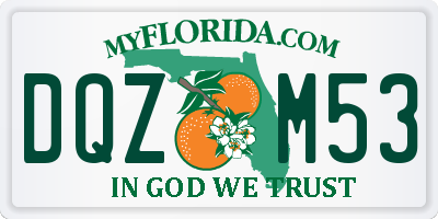 FL license plate DQZM53
