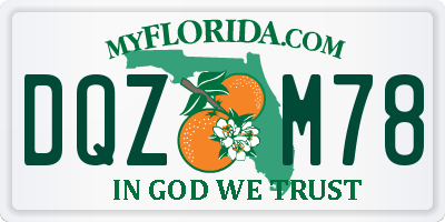 FL license plate DQZM78