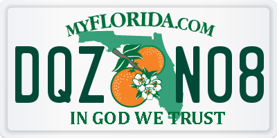 FL license plate DQZN08