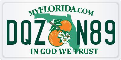 FL license plate DQZN89