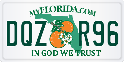 FL license plate DQZR96