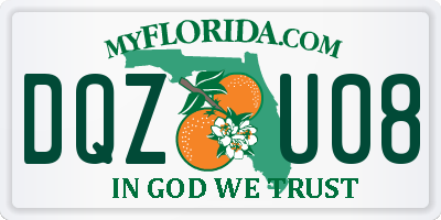 FL license plate DQZU08