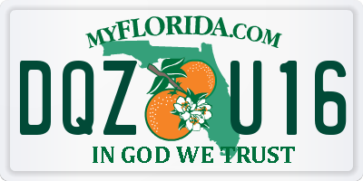 FL license plate DQZU16