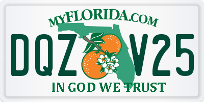 FL license plate DQZV25