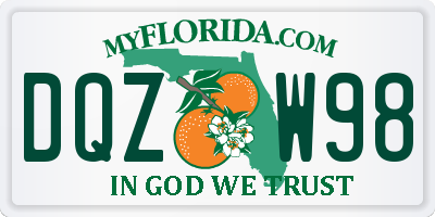 FL license plate DQZW98