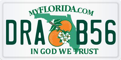 FL license plate DRAB56
