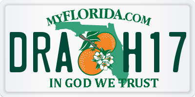 FL license plate DRAH17