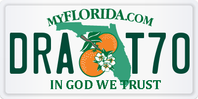 FL license plate DRAT70