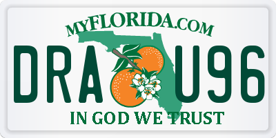 FL license plate DRAU96