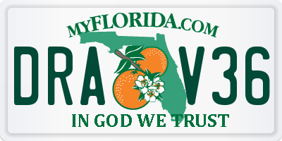 FL license plate DRAV36