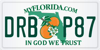 FL license plate DRBP87
