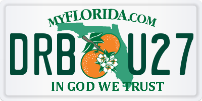 FL license plate DRBU27