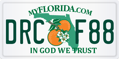 FL license plate DRCF88