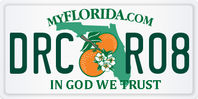 FL license plate DRCR08