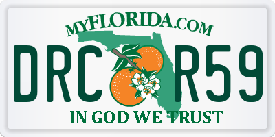 FL license plate DRCR59