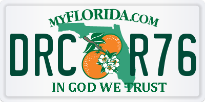 FL license plate DRCR76