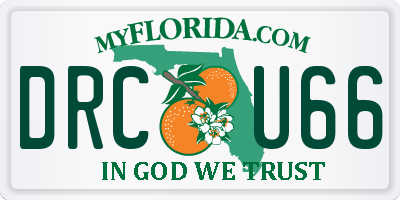 FL license plate DRCU66