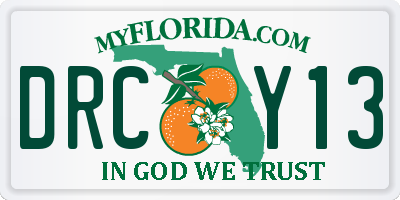 FL license plate DRCY13