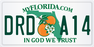 FL license plate DRDA14