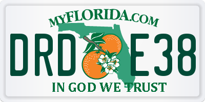FL license plate DRDE38