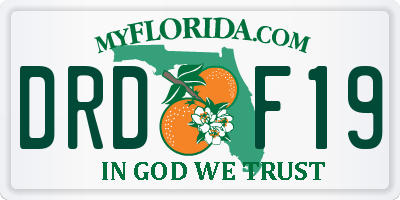 FL license plate DRDF19