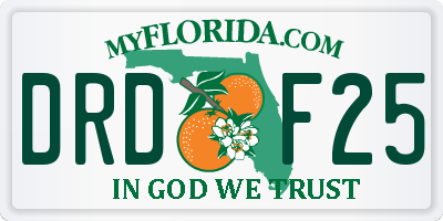 FL license plate DRDF25