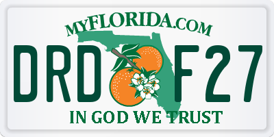 FL license plate DRDF27