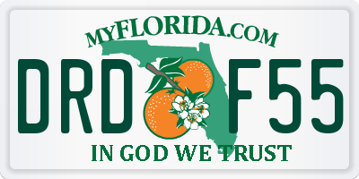 FL license plate DRDF55