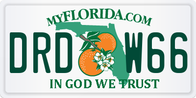 FL license plate DRDW66