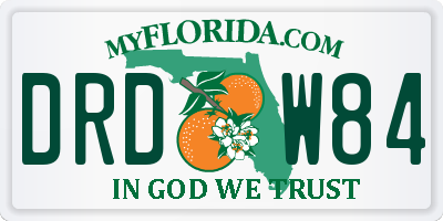 FL license plate DRDW84
