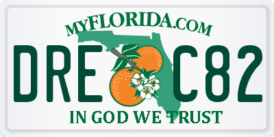 FL license plate DREC82