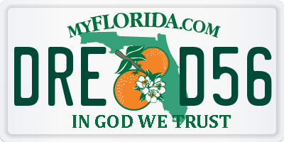 FL license plate DRED56