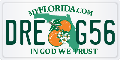 FL license plate DREG56