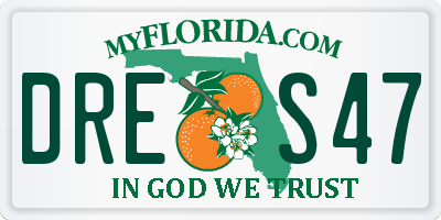 FL license plate DRES47