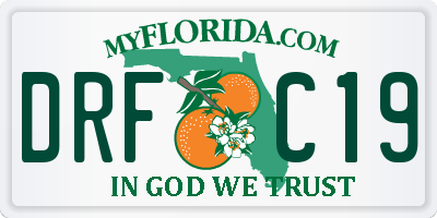 FL license plate DRFC19