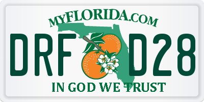 FL license plate DRFD28