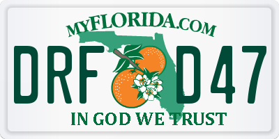 FL license plate DRFD47