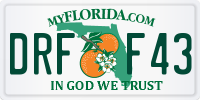 FL license plate DRFF43